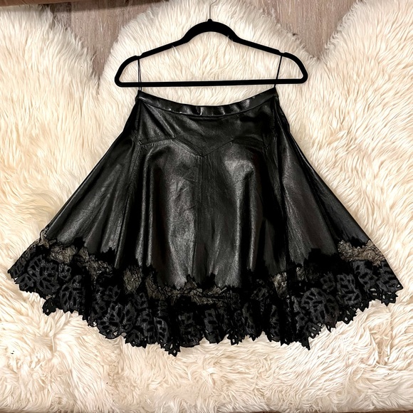 Jason Wu lambskin and lace skirt size 6 - Picture 6 of 10